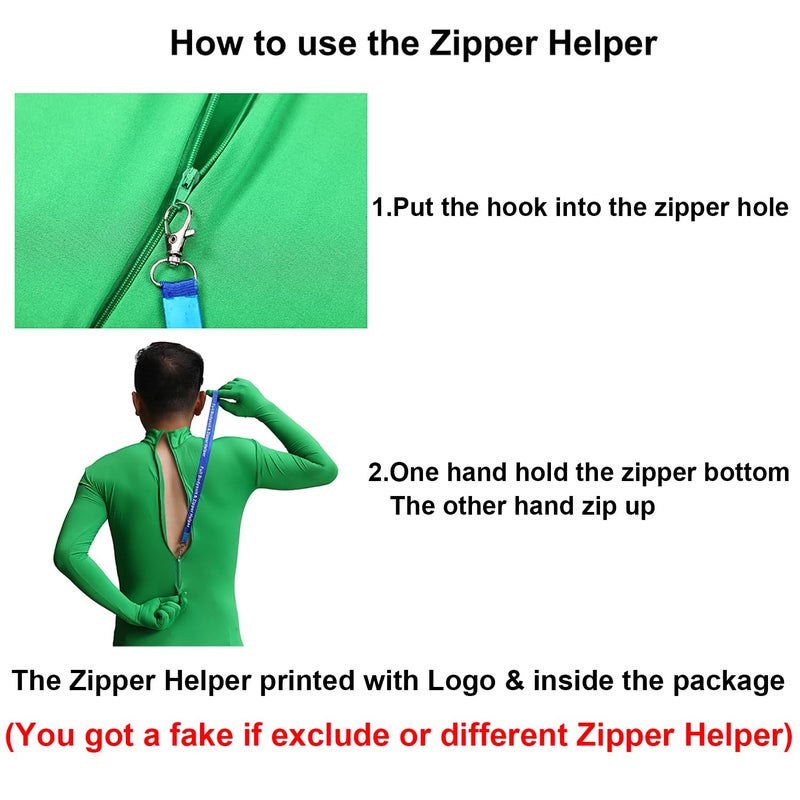 Full Bodysuit With Zipper Helper Womens Costume Without Hood Spandex Stretch Zentai Unitard Body Suit (Small, Blue) - Image 2